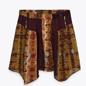 Zara Bohemian Multicolor Skirt with Embellishments Size Medium
